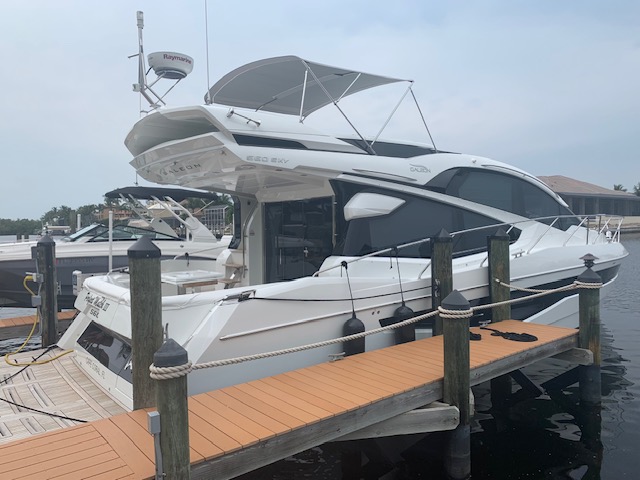 Perfect Match III docked at the marina